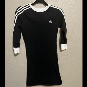 Adidas mid sleeve classics three strip dress